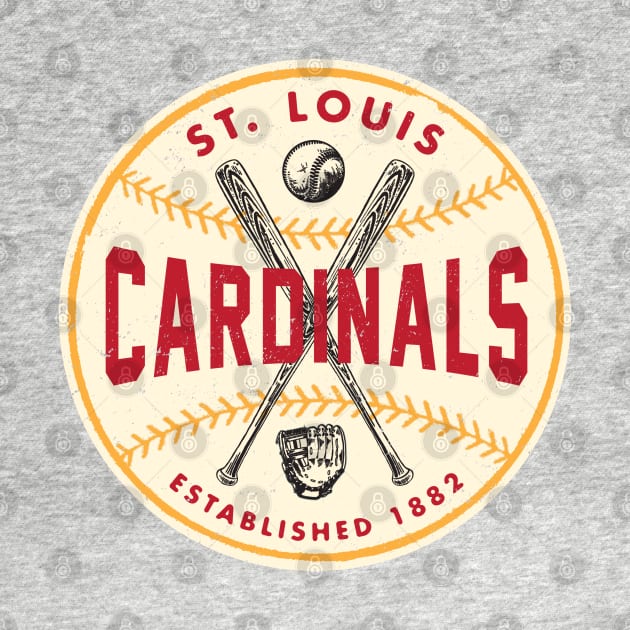 Vintage St. Louis Cardinals 3 by Buck Tee Originals by Buck Tee